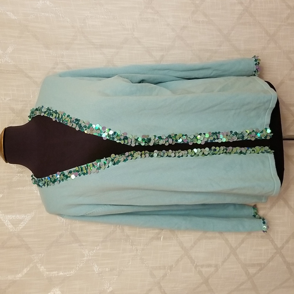 Linea Brand Sequin Trimmed Cardigan Womens Size 1X Knit